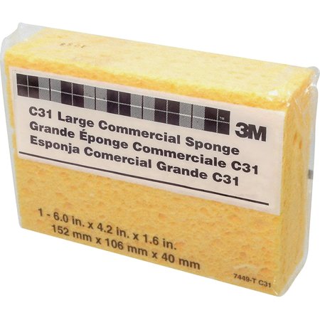 3M Commercial Sponge, 6"x4-1/4"x1-5/8", Beige, PK 24 MMMC31CT